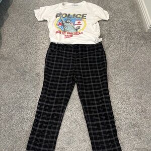 White House Black Market The Slim Ankle Black Plaid Straight Leg Pants